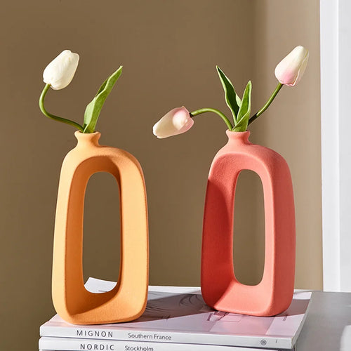vase ajouré en céramique pour fleurs sèches et décoration intérieure - vue 3 sur 13