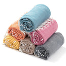 Serviette de plage turque rayures franges coton absorbante