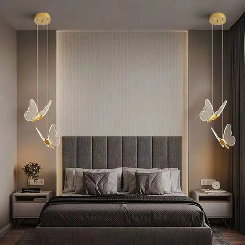 lustre papillon led suspension acrylique maison déco - vue 3 sur 12