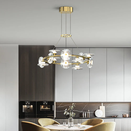 suspension moderne minimaliste en verre et éclairage led créatif - vue 4 sur 12