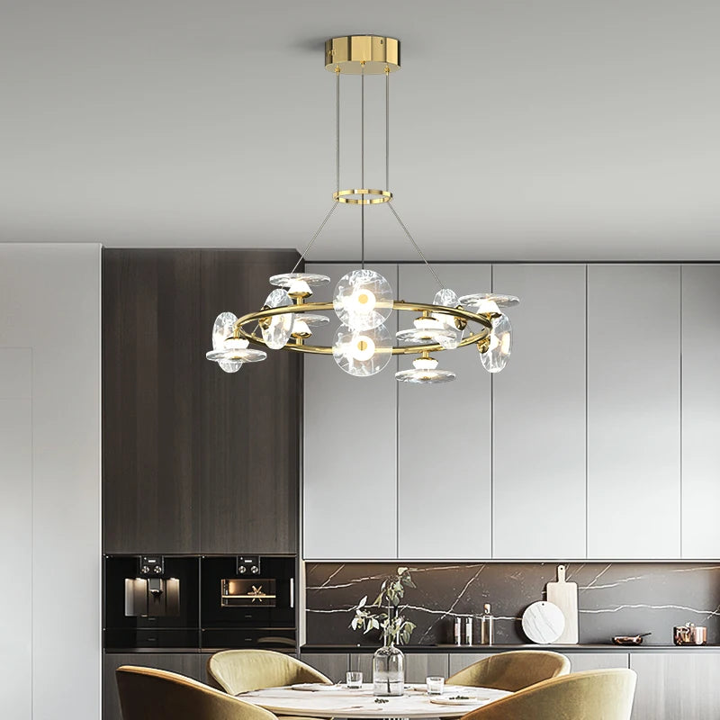 suspension moderne minimaliste en verre et éclairage led créatif - vue 4 sur 12