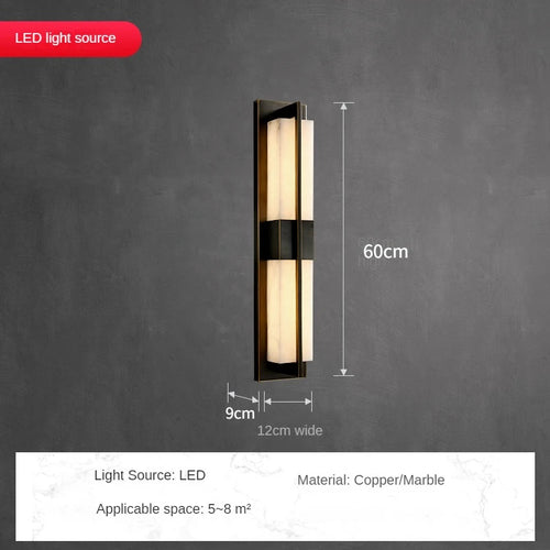 applique murale led en cuivre avec bande de marbre espagnole - vue 13 sur 12