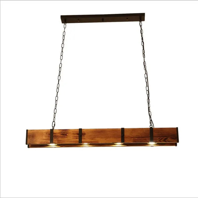 Lustre Vintage américaine en bois salle à manger Bar Table magasin de vêtements de Style industriel éclairage Led - vue 5 sur 7
