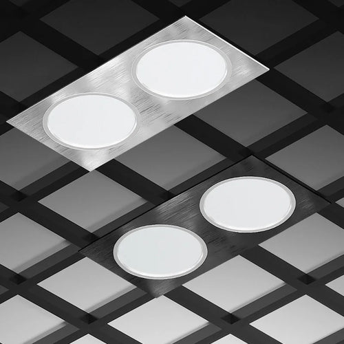 plafonnier led encastré spot anti-éblouissant simple double triple tête - vue 4 sur 5