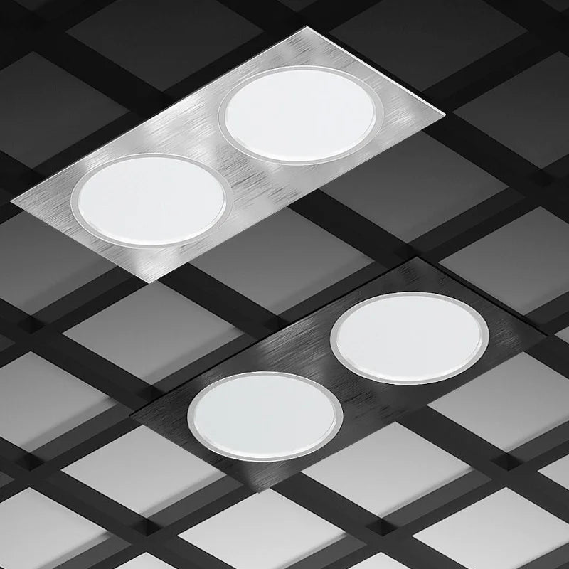 plafonnier led encastré spot anti-éblouissant simple double triple tête - vue 4 sur 5