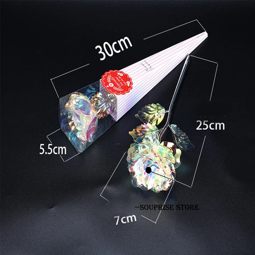 roses artificielles en aluminium 24 carats pour décoration et cadeaux - vue 6 sur 7