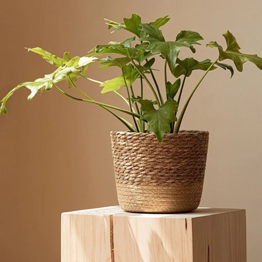 panier en osier tressé pour fleurs et rangement - vue 3 sur 9