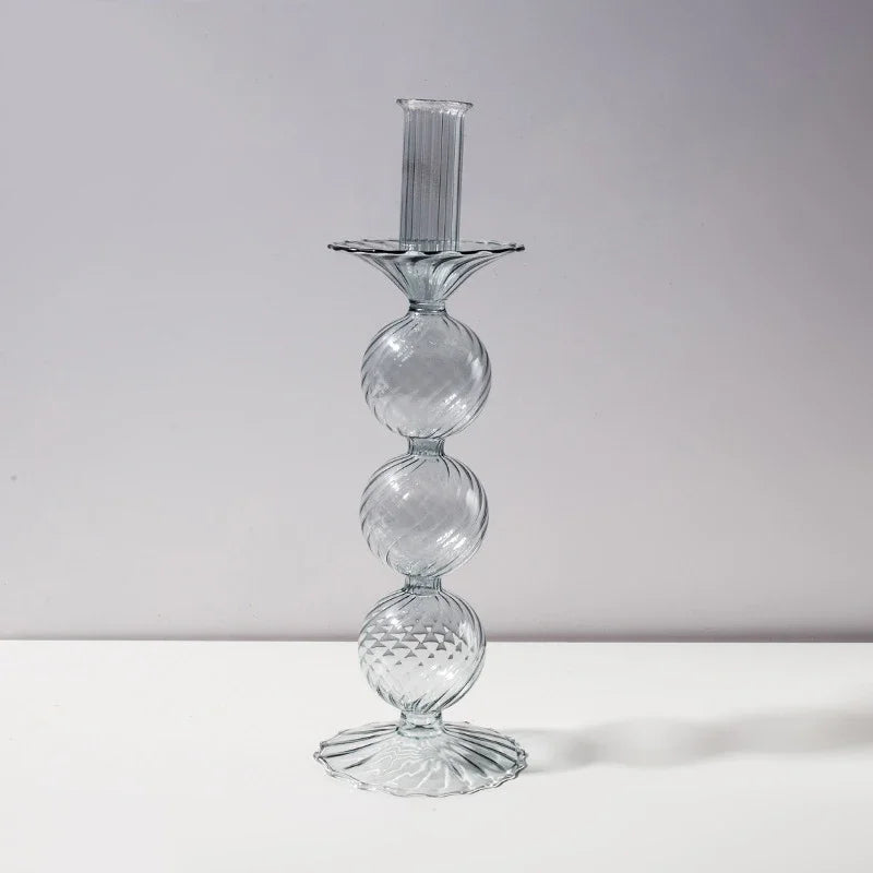 bougeoir en verre pour décoration de mariage et centre de table - vue 8 sur 29