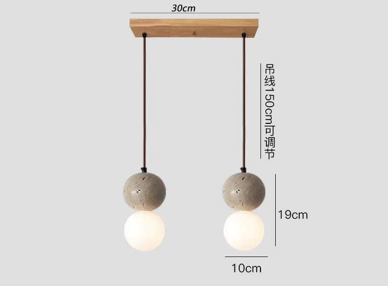 suspension en pierre de grotte design rétro nordique pour restaurant - vue 9 sur 9