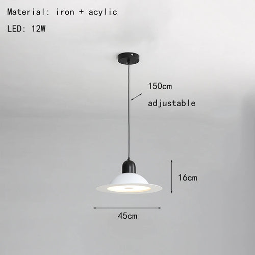 suspension led en métal avec lumière modifiable