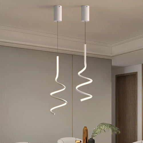 suspension moderne simple avec éclairage créatif led - vue 2 sur 11