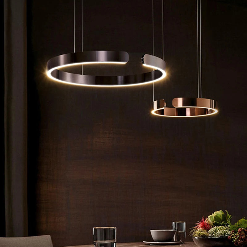 Lustre anneau LED plafond moderne lustre salle à manger Table à manger éclairage plafond lustre éclairage décoration de la maison - vue 5 sur 18