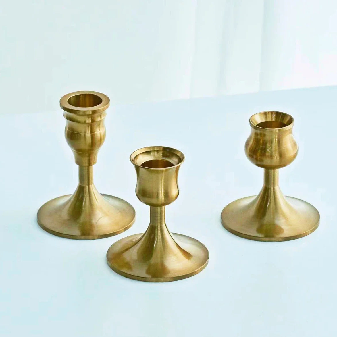 kit de bougeoirs décoratifs en laiton doré pour mariage et dîner - vue 10 sur 18