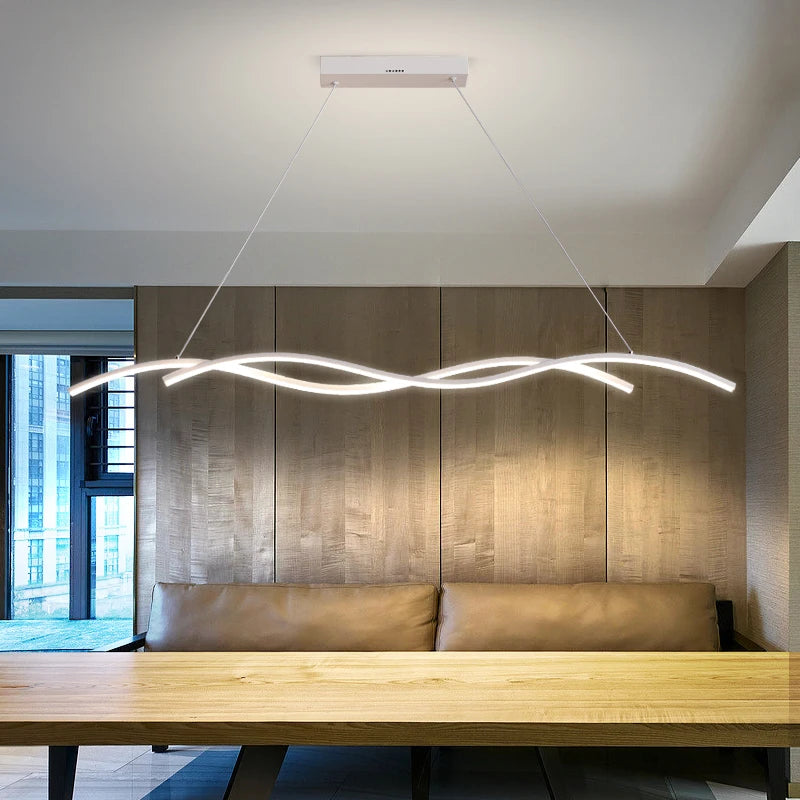 Modern minimalist dining room LED chandelier, living room, study room, bedroom, bar, interior decoration lighting chandelier - vue 2 sur 11