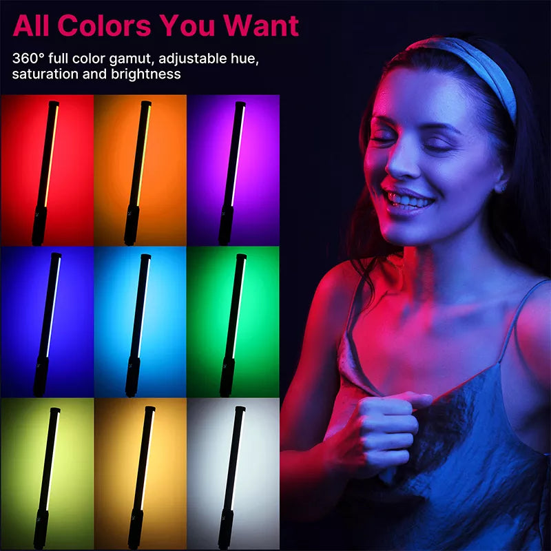 Ulanzi VL119 lampe de poche colorée RGB 19.68 pouces baguette de lumière LED portable CRI 95 + 2500 K-9000 K lampe de Studio de photographie - vue 2 sur 7
