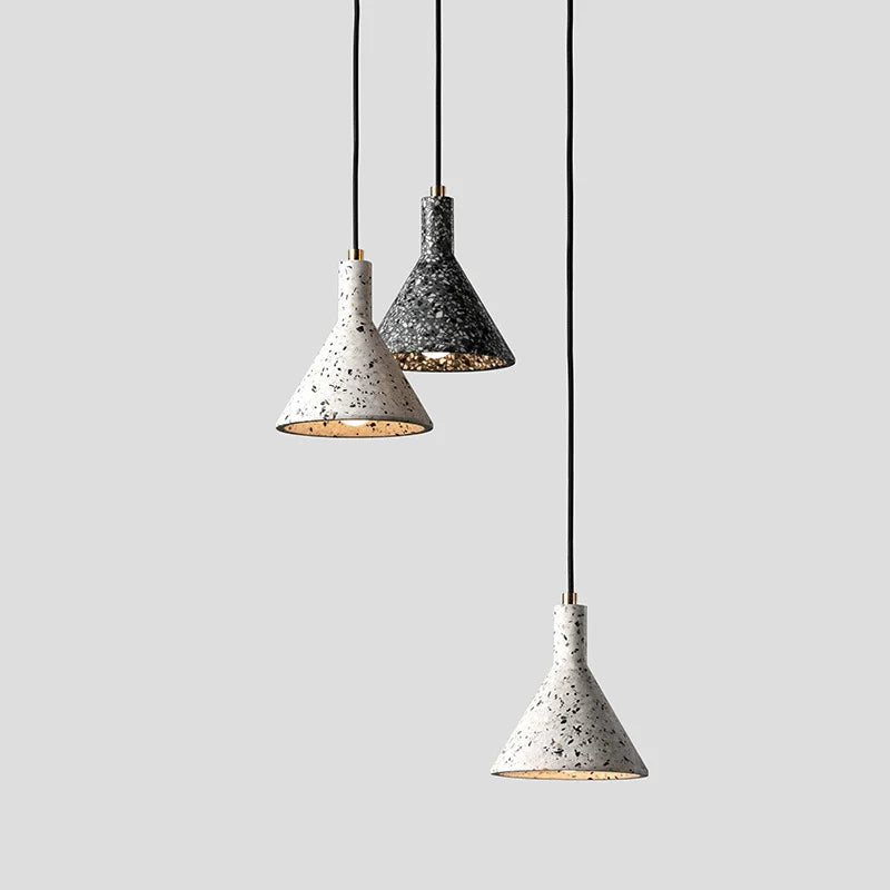 suspension en terrazzo style industriel rétro pour éclairage créatif - vue 3 sur 8