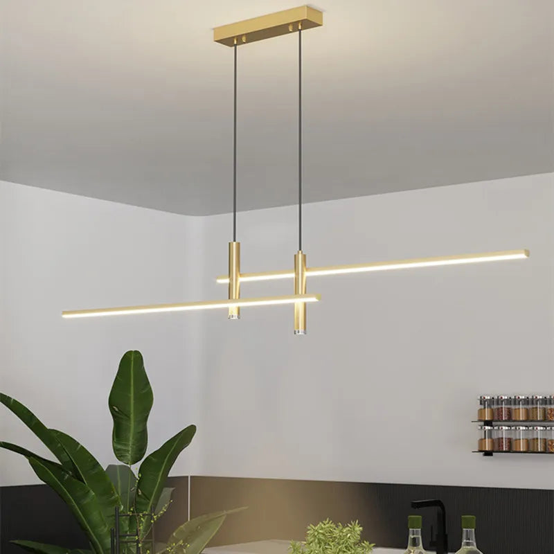 lustre led moderne pour île de cuisine et salon - vue 4 sur 10