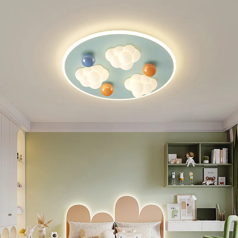 plafonnier nuage style crème pour chambre enfant moderne et chaleureux - vue 4 sur 10