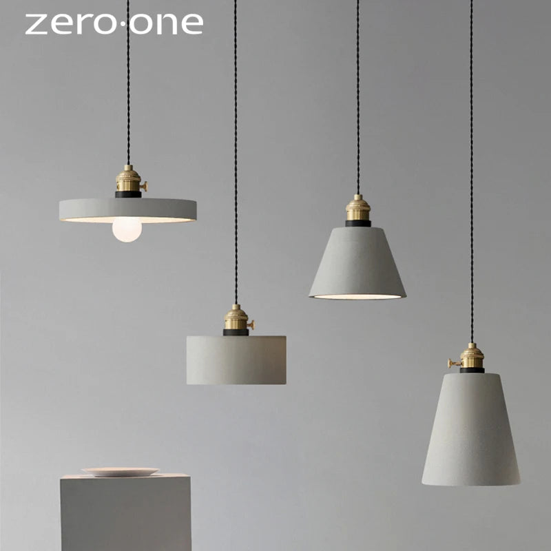 Luminaires suspendus LED en ciment nordique - vue 3 sur 10