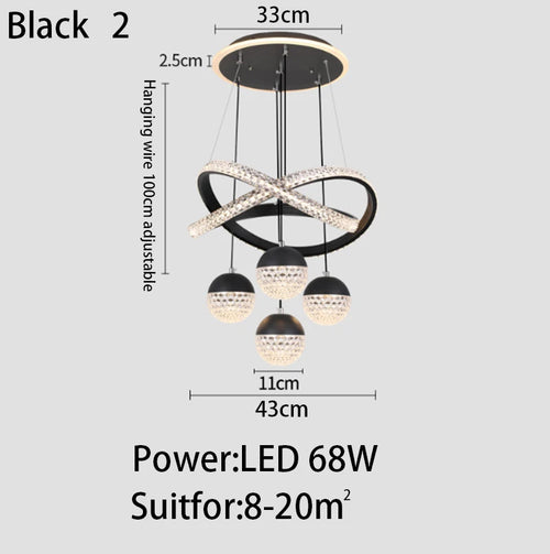 suspension moderne lumineuse pour restaurant bar ou appartement - vue 11 sur 10