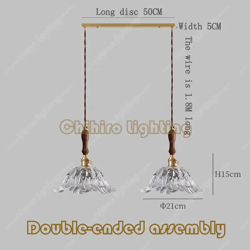 Lustre japonais en verre de laiton - vue 19 sur 23