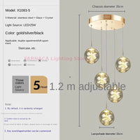 Remote control stair chandelier Nordic creative duplex dining room light lift high living room, apartment decorative chandelier