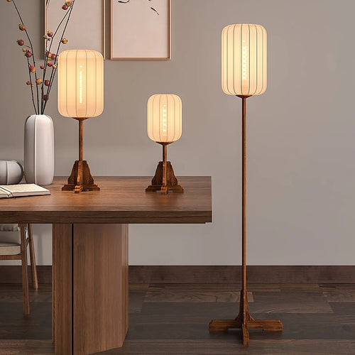 lampadaire classique en bois pour décoration intérieure moderne - vue 2 sur 9