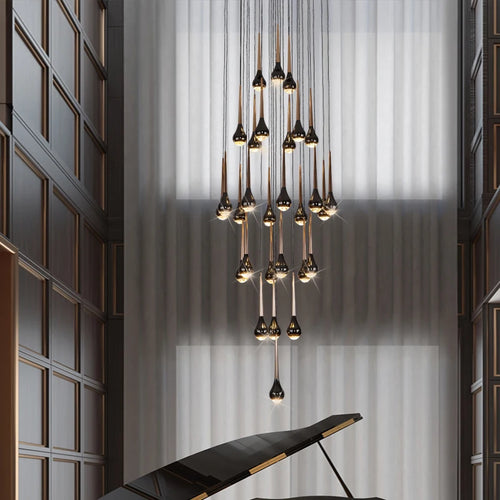 lustre moderne design luxe pour villa duplex - vue 3 sur 14