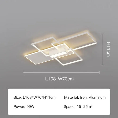 plafonnier led moderne design rectangulaire minimaliste lumineux - vue 11 sur 12