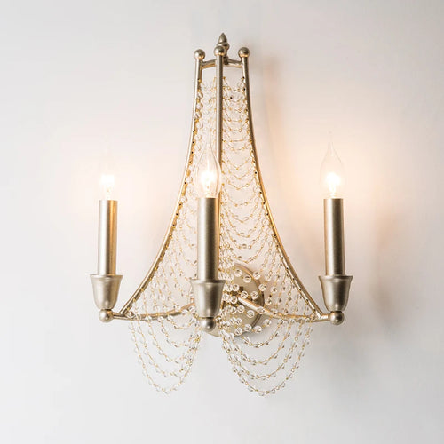 applique murale à bougie led éclairage cristal rétro décoratif - vue 2 sur 8