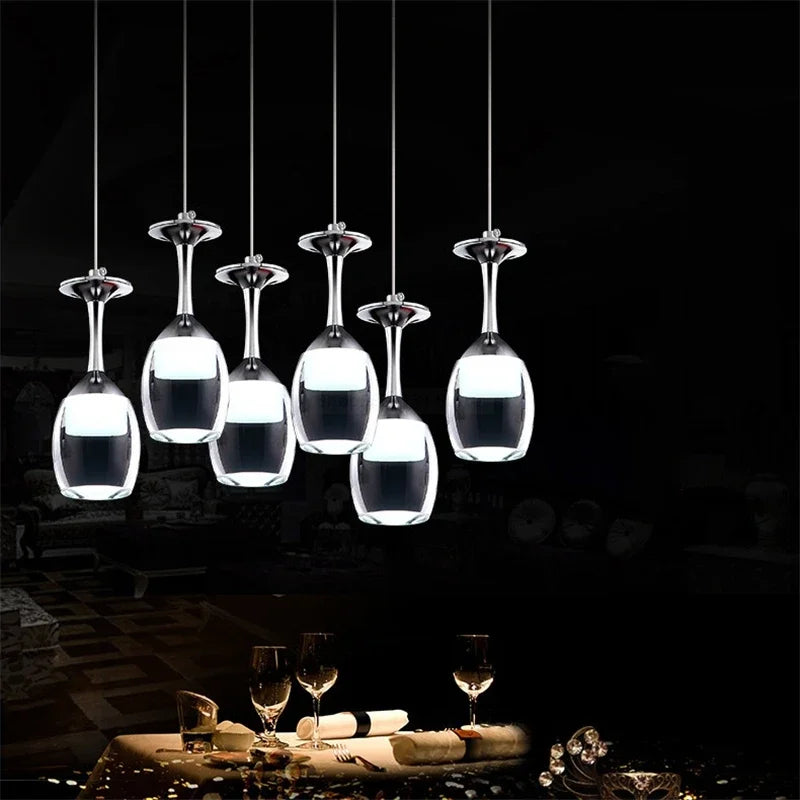 suspension modernes en verre de vin pour bar café - vue 4 sur 16