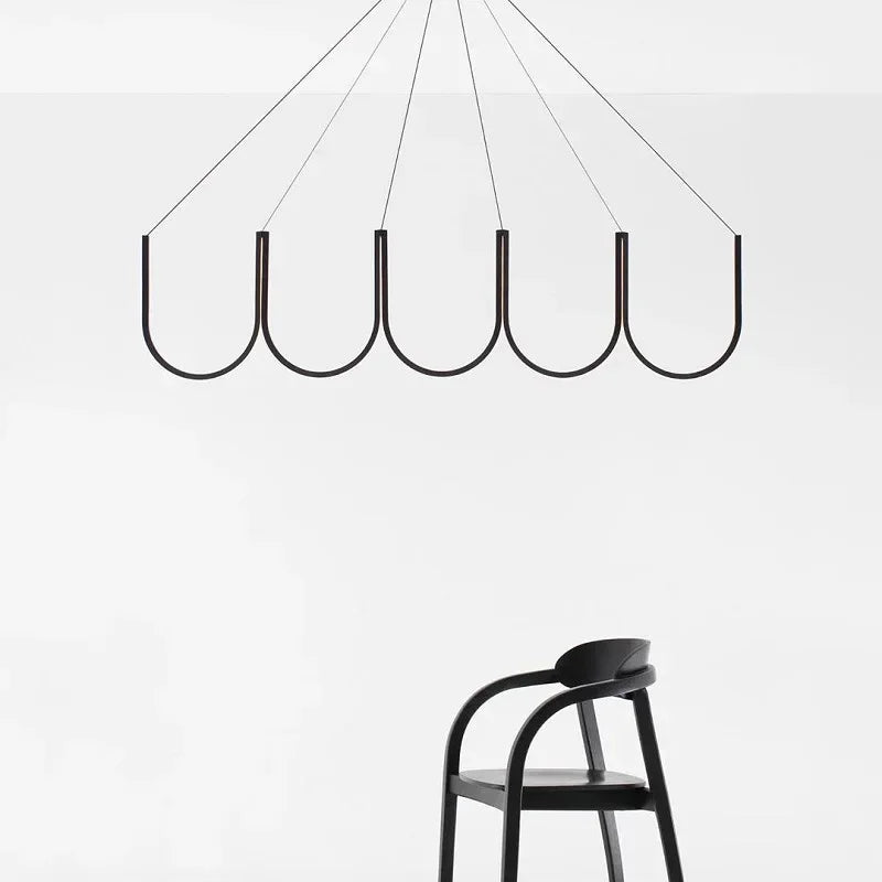 suspension LED design moderne idéale pour intérieur hôtel villa - vue 5 sur 9