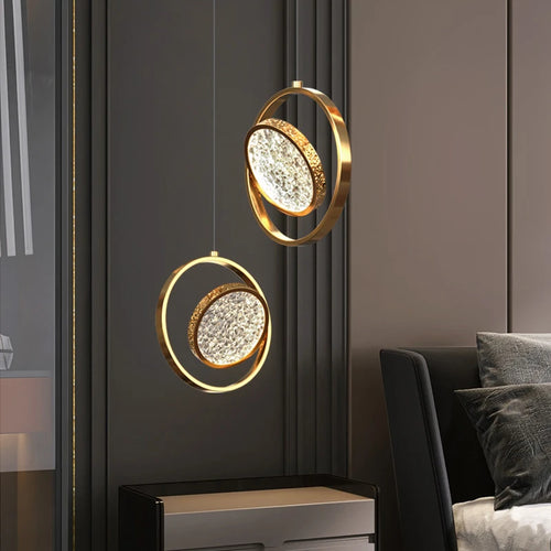 lustre minimaliste deluxe en anneau led pour villa - vue 5 sur 14
