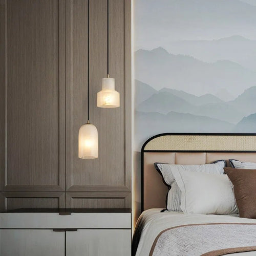 Lampe suspension marbre LED minimaliste - vue 4 sur 21
