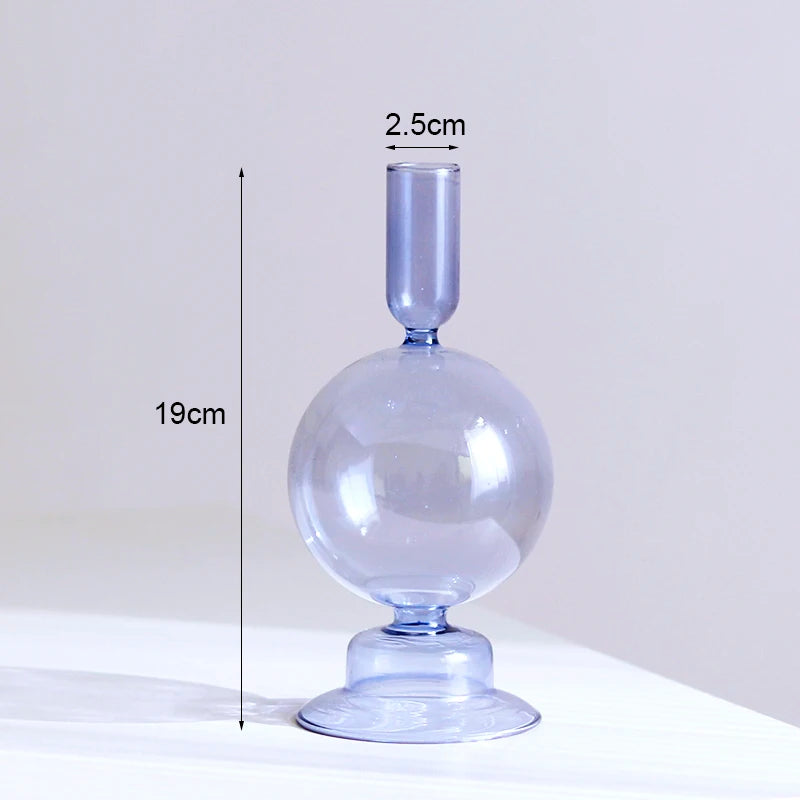 bougeoir vintage en verre pour mariage et dîners romantiques - vue 27 sur 27