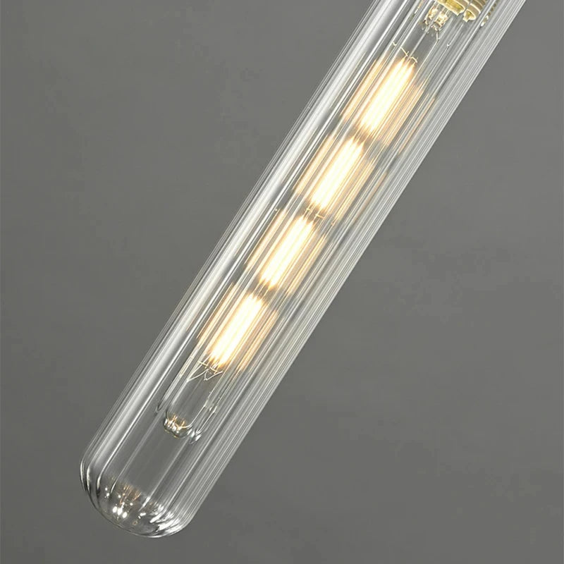 lustre en verre transparent avec cordon réglable en cuivre - vue 6 sur 8