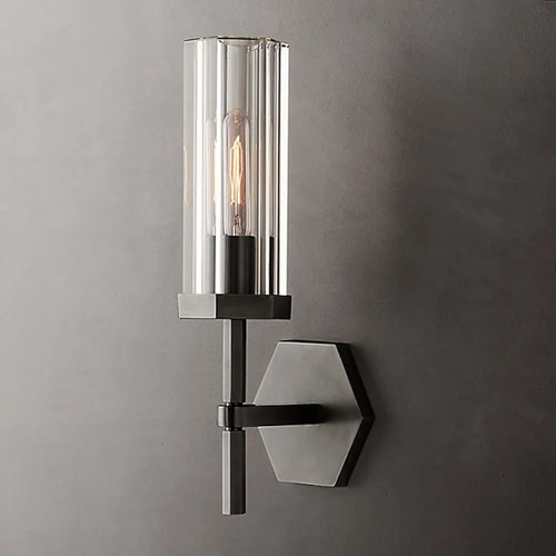 applique murale led de luxe américaine avec abat-jour en cristal et métal doré - vue 9 sur 11