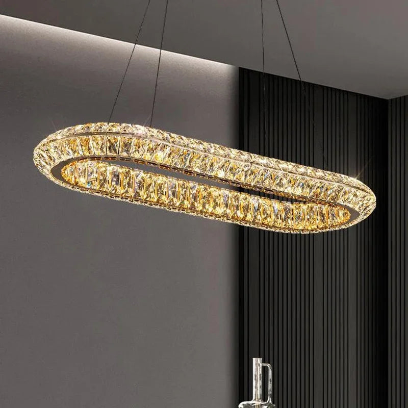 lustre de luxe en cristal led pour hôtel et bar - vue 4 sur 16
