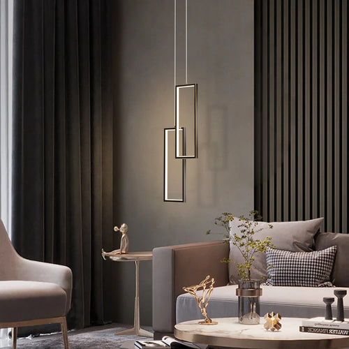 lustre moderne en cuivre avec éclairage LED design élégant - vue 5 sur 24