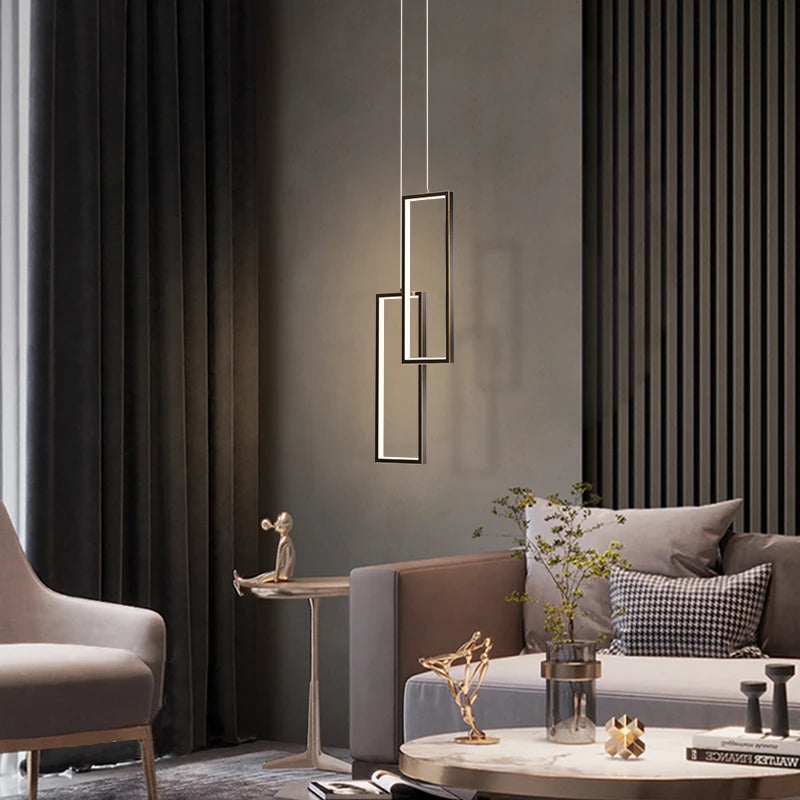 lustre moderne en cuivre avec éclairage LED design élégant - vue 4 sur 24