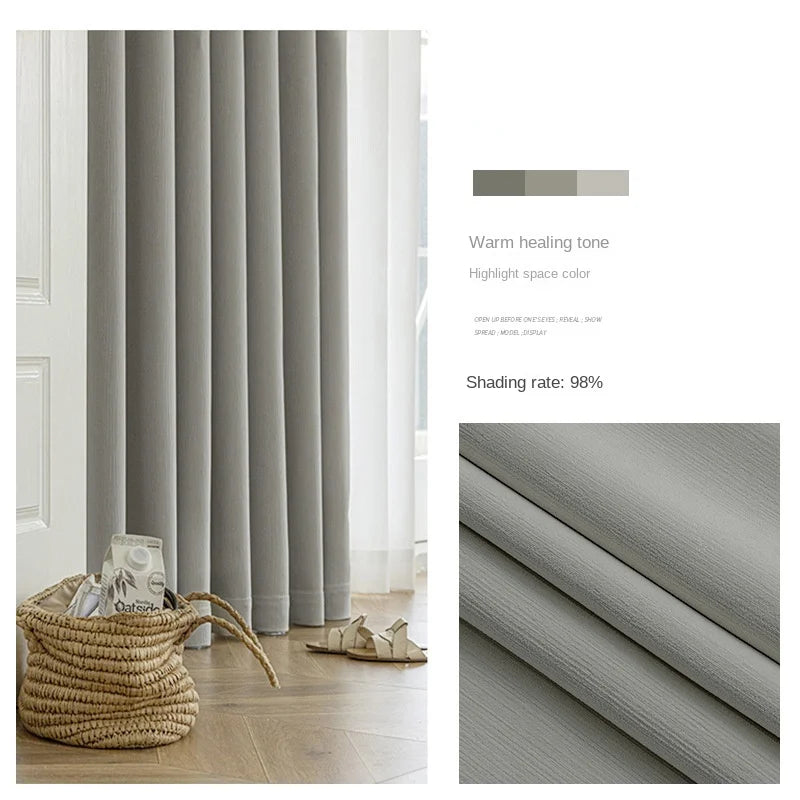 Rideau occultant moderne plissé pour grande fenêtre salon - vue 7 sur 21