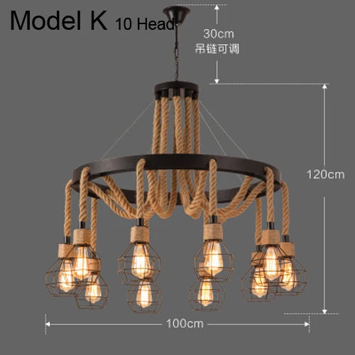 suspension rustiques industrielles avec corde pour intérieur - vue 11 sur 21