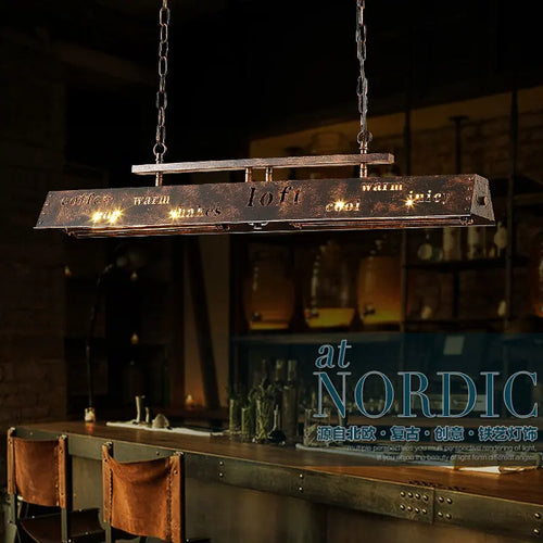 lustre style industriel rétro pour restaurant et bar américain - vue 2 sur 7