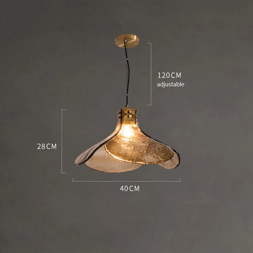 lustre rétro en verre en forme de fleur pour ambiance élégante - vue 5 sur 8