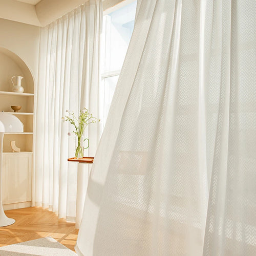 Voilage japonais plissé motif géométrique pour salon chambre - vue 3 sur 18