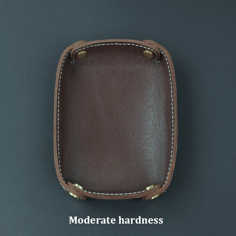 plateau de rangement en cuir véritable pour divers objets - vue 10 sur 13