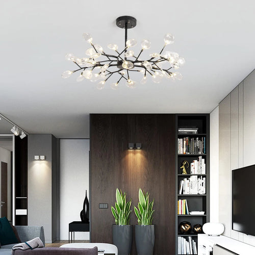 lustre moderne vintage luciole branche suspension éclairage - vue 7 sur 11