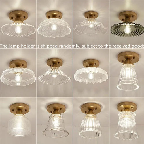 plafonnier led nordique vintage en verre pour intérieur moderne - vue 3 sur 18