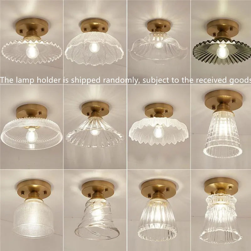 plafonnier led nordique vintage en verre pour intérieur moderne - vue 2 sur 18