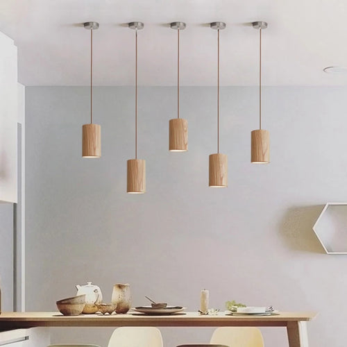 lampe suspendue nordique en bois luminaire décoratif d'intérieur - vue 6 sur 10